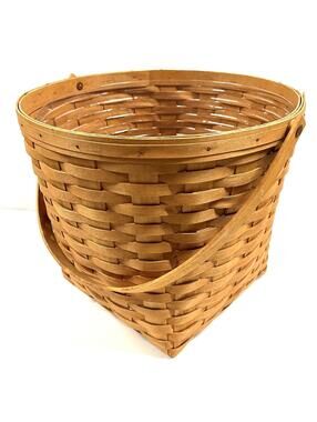 Vintage Longaberger Large Basket 14.5”x12” Swing Handle 1995 Handwoven Protector